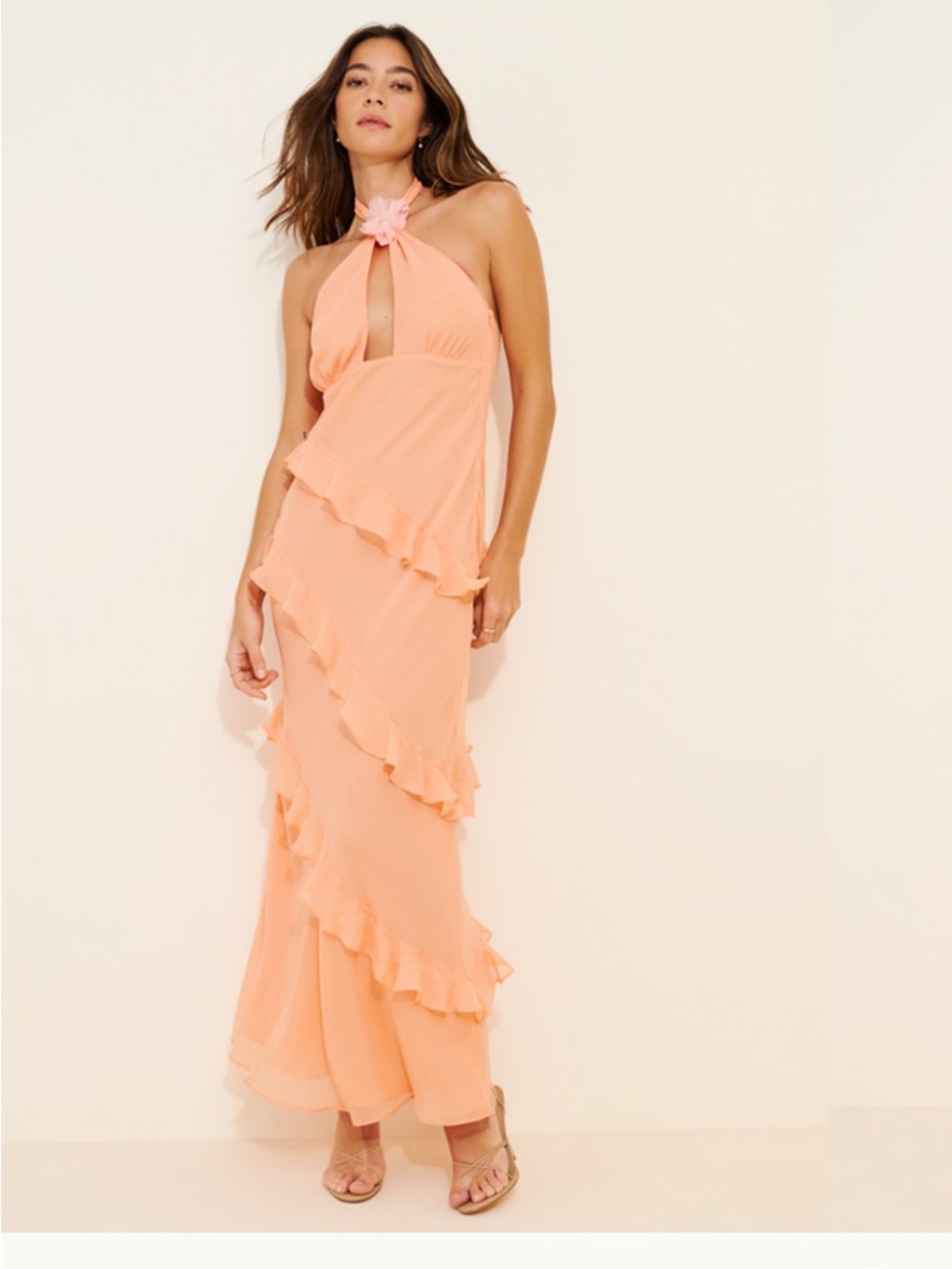 For love and lemons kamory halter maxi dress